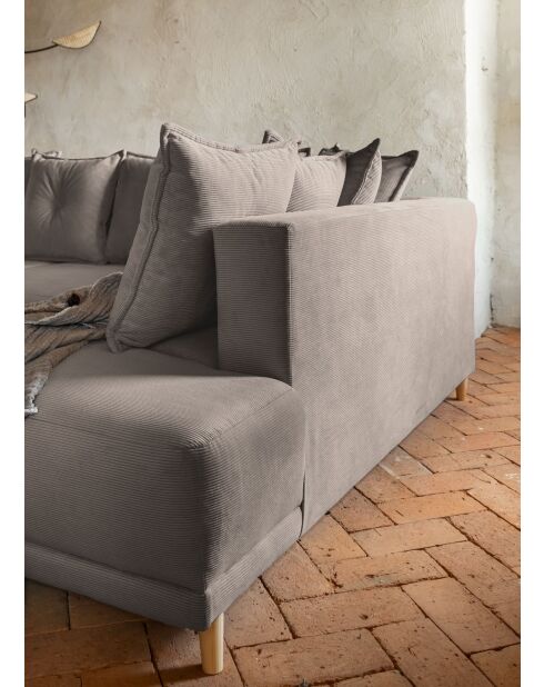 L Wandelbares Ecksofa; rechte Ecke Lazy Lukka Latte- 247x191x85 cm