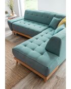 Rechter omvormbare hoekbank Dazzling Daisy Turquoise - 253x190x77 cm