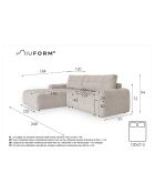 Omvormbare hoekbank S Links Lulu Groen - 268x184x94 cm