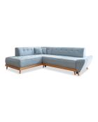 Ecksofa, 6 l, links, umwandelbar, Dazzling Daisy, hellblau, 253 x 190 x 77 cm