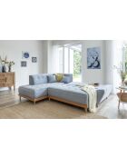 Ecksofa, 6 l, links, umwandelbar, Dazzling Daisy, hellblau, 253 x 190 x 77 cm