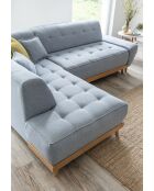 Ecksofa, 6 l, links, umwandelbar, Dazzling Daisy, hellblau, 253 x 190 x 77 cm