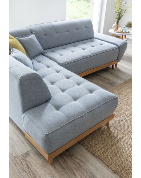 Hoekbank 6pl Links cabriolet Dazzling Daisy Lichtblauw- 253x190x77 cm