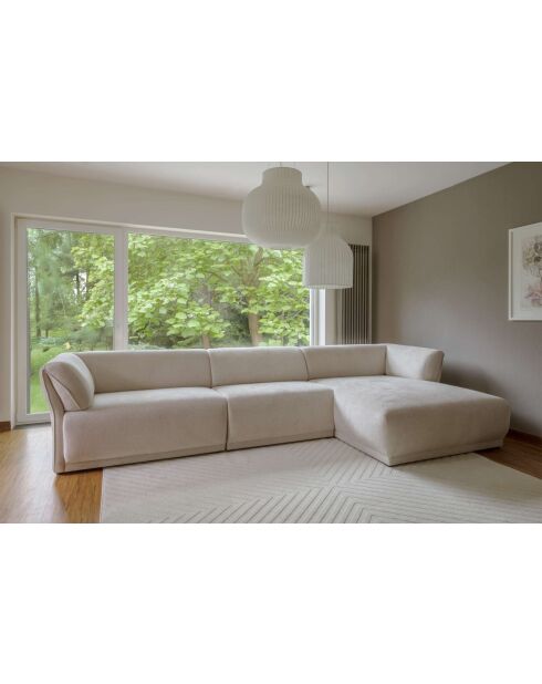 Gatsby Beige vaste M hoekbank rechts - 338x175x87 cm