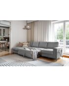 S-MAX Wandelbares Ecksofa linke Ecke Lofty Lilly Hellgrau- 306x150x84 cm