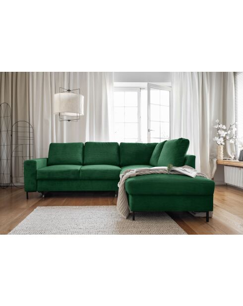 L Ecksofa Lofty Lilly, umwandelbar, rechtwinklig, Smaragdgrün, 237 x 197 x 84 cm