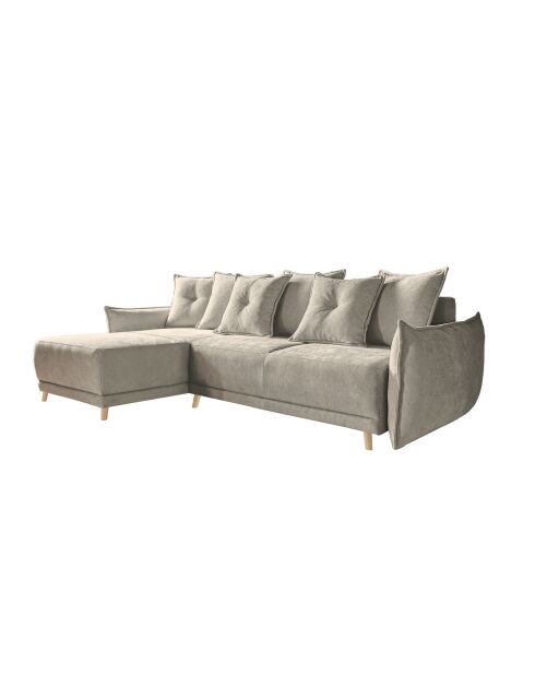 Canapé d'angle Convertible reversible Lazy Lukka Taupe- 253x155x85 cm
