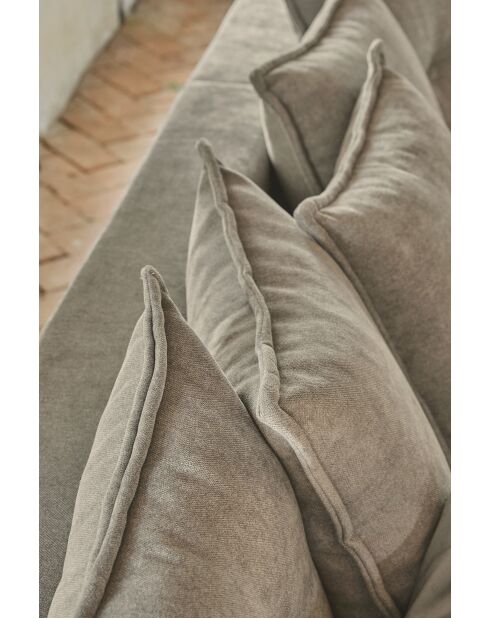 Canapé d'angle Convertible reversible Lazy Lukka Taupe- 253x155x85 cm