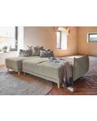 Divano angolare convertibile reversibile Lazy Lukka Taupe - 253x155x85 cm
