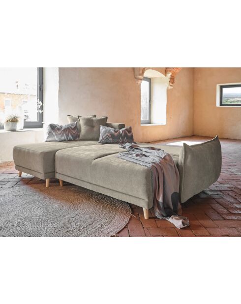 Canapé d'angle Convertible reversible Lazy Lukka Taupe- 253x155x85 cm