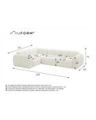 Festes L-Ecksofa, links Cloud Gris - 260x197x76 cm