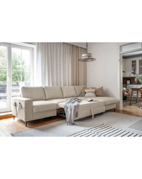 S-MAX Wandelbares rechtwinkliges Ecksofa Lofty Lilly Beige- 306 x 150 x 84 cm