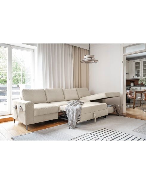 S-MAX Wandelbares rechtwinkliges Ecksofa Lofty Lilly Beige- 306 x 150 x 84 cm
