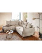 Ecksofa L, umwandelbar, linke Ecke, Lazy Lukka, Beige, 247 x 191 x 85 cm