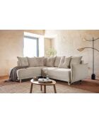 Ecksofa L, umwandelbar, linke Ecke, Lazy Lukka, Beige, 247 x 191 x 85 cm