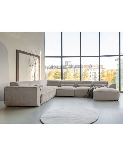 Festes U-Ecksofa, links Flex Felix Dunkelbeige- 337x265x70 cm