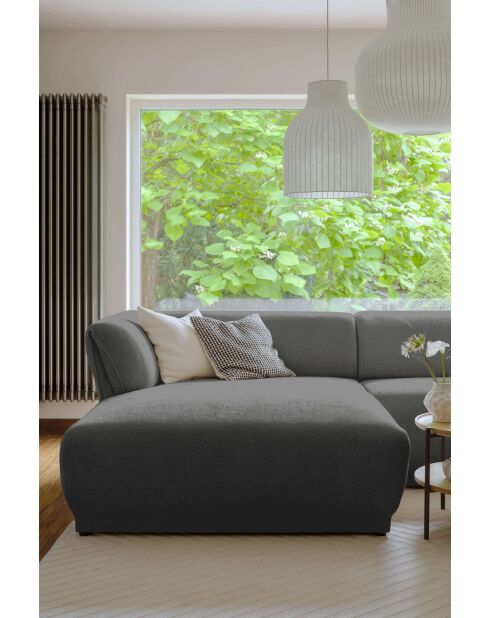 Gatsby grijze vaste U-hoekbank rechts - 341x233x87 cm