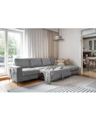 S-MAX Wandelbares rechtwinkliges Ecksofa Lofty Lilly Hellgrau- 306 x 150 x 84 cm