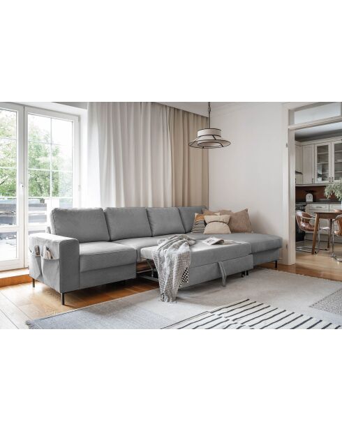 S-MAX Wandelbares rechtwinkliges Ecksofa Lofty Lilly Hellgrau- 306 x 150 x 84 cm