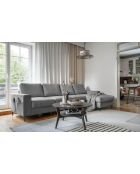 S-MAX Wandelbares rechtwinkliges Ecksofa Lofty Lilly Hellgrau- 306 x 150 x 84 cm