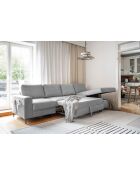 S-MAX Wandelbares rechtwinkliges Ecksofa Lofty Lilly Hellgrau- 306 x 150 x 84 cm