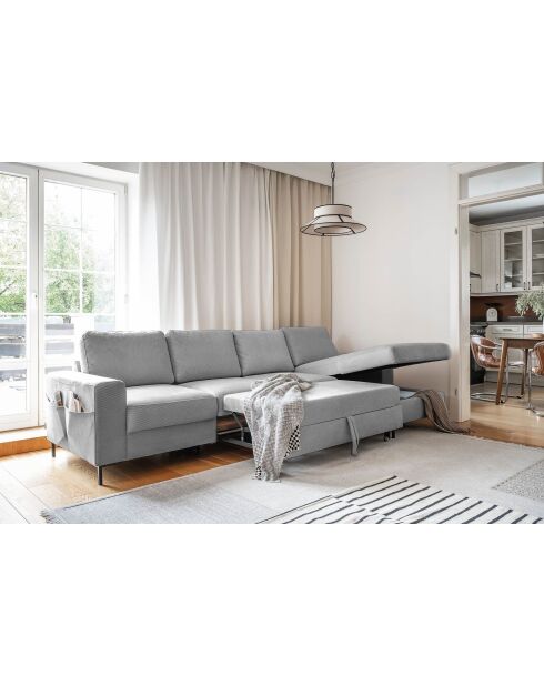 S-MAX Wandelbares rechtwinkliges Ecksofa Lofty Lilly Hellgrau- 306 x 150 x 84 cm
