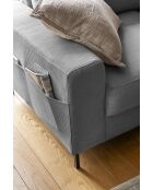 S-MAX Wandelbares rechtwinkliges Ecksofa Lofty Lilly Hellgrau- 306 x 150 x 84 cm
