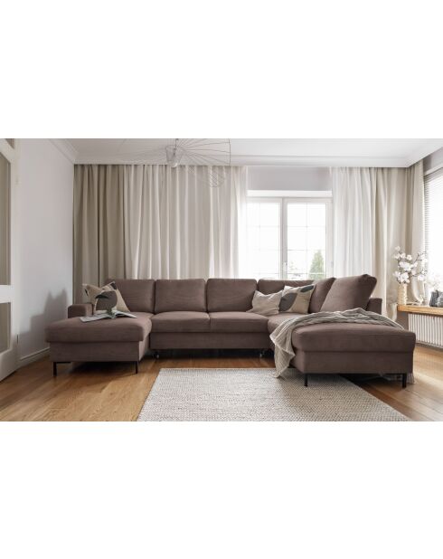 Lofty Lilly Rechtwinkliges U-Ecksofa von Lofty Lilly, umwandelbar, 303 x 197 x 84 cm, Taupe