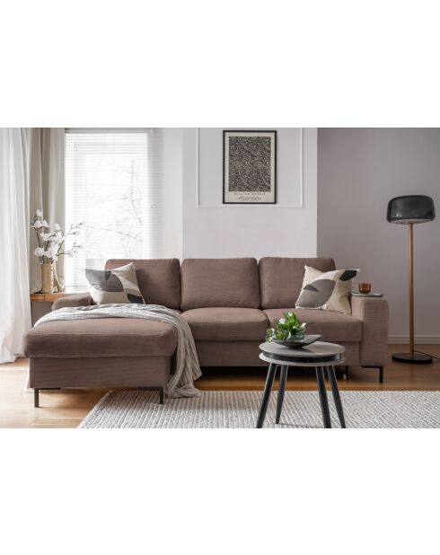 Wandelbares linkes Ecksofa Lofty Lilly Taupe- 236x148x84 cm