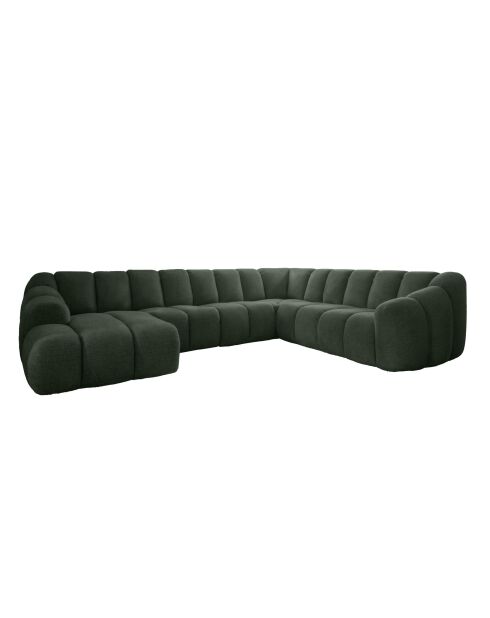 Canapé d'angle Fixe U Gauche Shell Vert foncé- 330x265x75 cm
