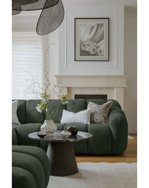 Canapé d'angle Fixe U Gauche Shell Vert foncé- 330x265x75 cm