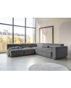 L-MAX vaste hoekbank, links Flex Felix donkergrijs - 265x248x70 cm