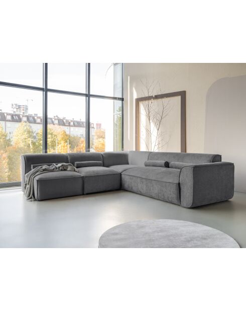 L-MAX Festes Ecksofa, Left Flex Felix Dunkelgrau - 265x248x70 cm