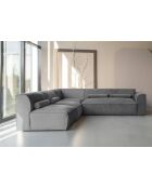 L-MAX vaste hoekbank, links Flex Felix donkergrijs - 265x248x70 cm