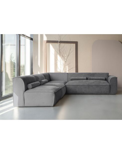 L-MAX Festes Ecksofa, Left Flex Felix Dunkelgrau - 265x248x70 cm