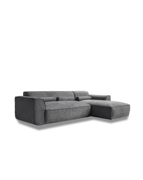 Festes Ecksofa S; gerade Flex Felix Dunkelgrau- 264x154x70 cm