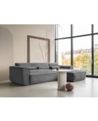 Festes Ecksofa S; gerade Flex Felix Dunkelgrau- 264x154x70 cm