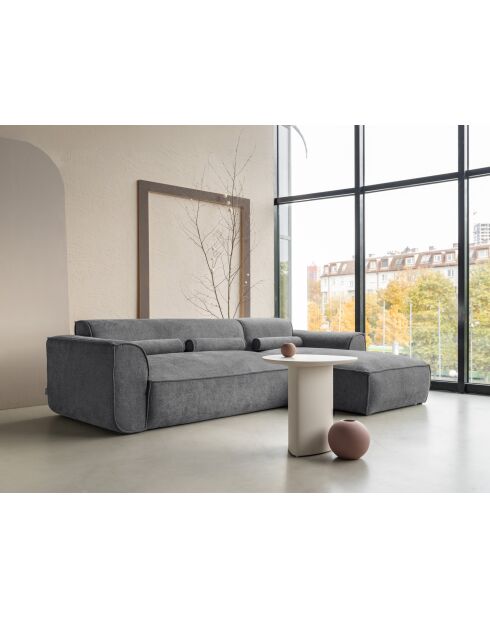 Festes Ecksofa S; gerade Flex Felix Dunkelgrau- 264x154x70 cm