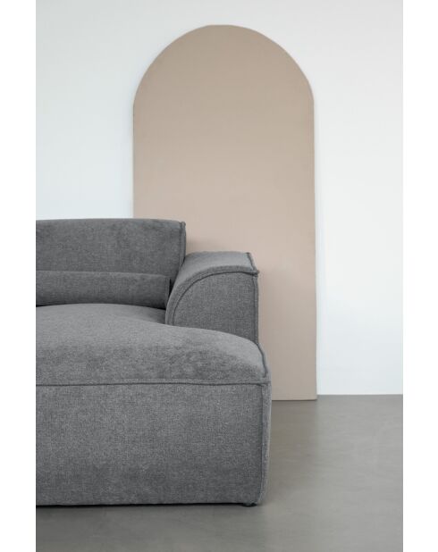 Festes Ecksofa S; gerade Flex Felix Dunkelgrau- 264x154x70 cm