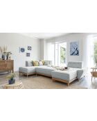 8-fach ausziehbares rechtes Ecksofa Dazzling Daisy Hellgrau- 330x190x77 cm