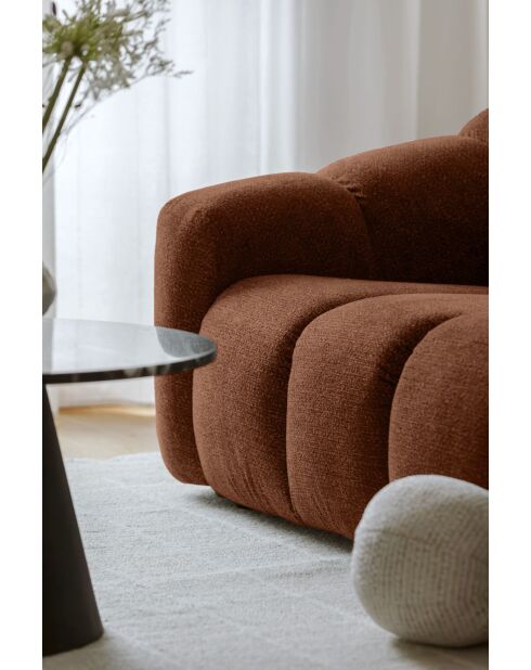 Festes L-Ecksofa links Shell Terracotta- 265x205x75 cm