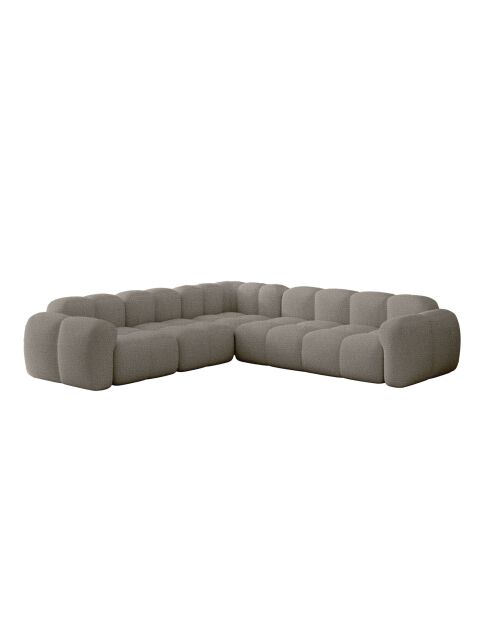 L-MAX Festes Ecksofa, symmetrische Wolke, hellgrau — 260 x 260 x 76 cm