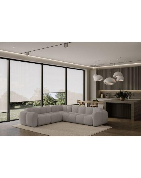 L-MAX Festes Ecksofa, symmetrische Wolke, hellgrau — 260 x 260 x 76 cm