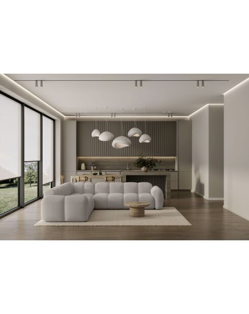 L-MAX Festes Ecksofa, symmetrische Wolke, hellgrau — 260 x 260 x 76 cm