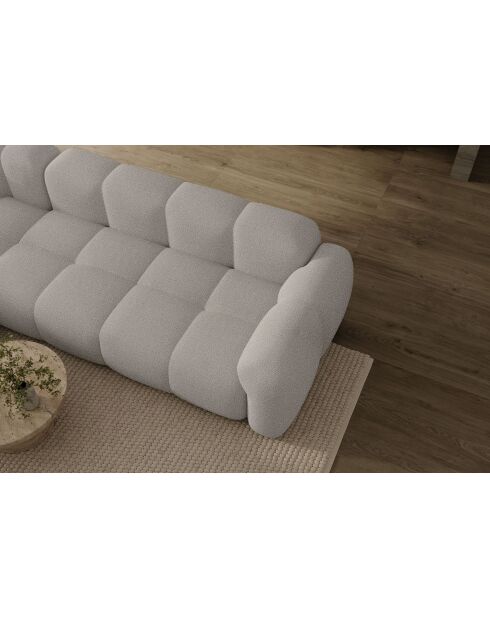L-MAX Festes Ecksofa, symmetrische Wolke, hellgrau — 260 x 260 x 76 cm