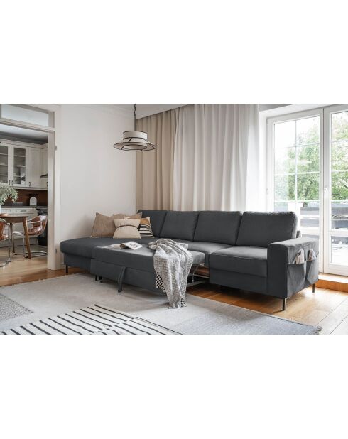 S-MAX Wandelbares Ecksofa linke Ecke Lofty Lilly Gray- 306x150x84 cm