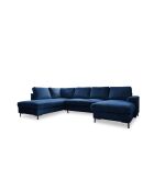 U-Ecksofa, umwandelbar, linke Ecke, Lofty Lilly, Marineblau, 303 x 197 x 84 cm