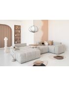 Lulu Cabriolet U-hoekbank links, zout en peper, 333x213x94 cm