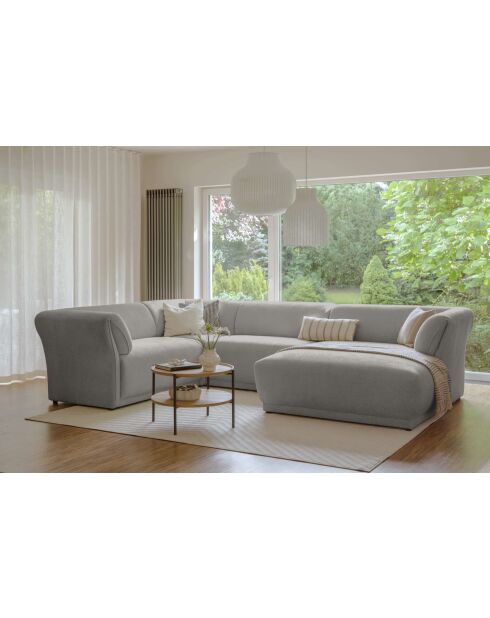 Gatsby Fixed U hoekbank links, lichtgrijs, 341x233x87 cm