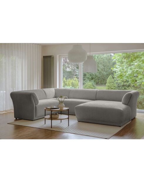 Gatsby Fixed U hoekbank links, lichtgrijs, 341x233x87 cm